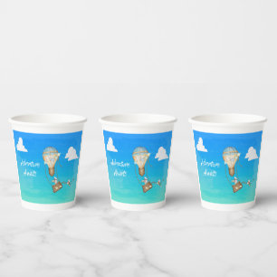 Adventure Awaits Hot Air Balloon in the Sky Paper Cups
