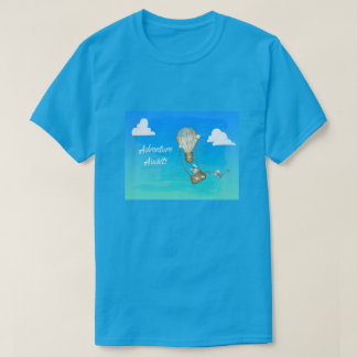Adventure Awaits Hot Air Balloon Monkey Animals T-Shirt