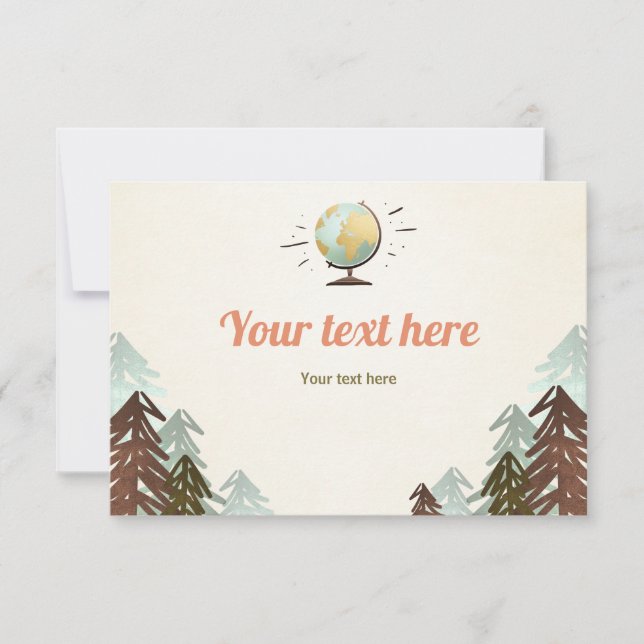 Adventure awaits Insert card RSVP Book card Travel (Front)