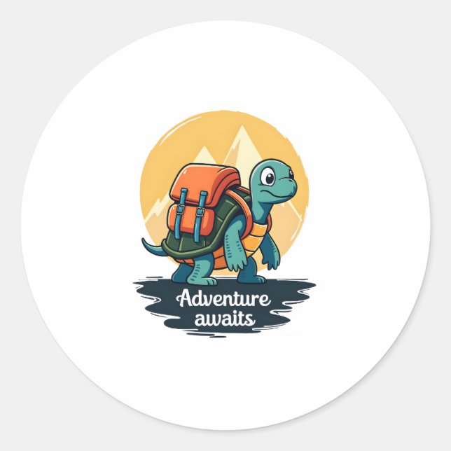Adventure Awaits is Hiking Adventures is Outdoor A Classic Round Sticker (Front)