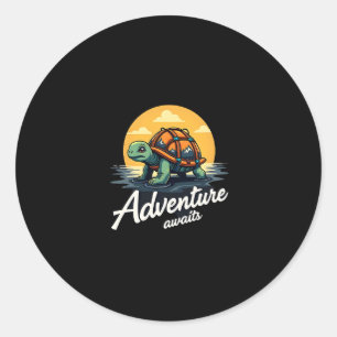 Adventure Awaits is Hiking Adventures is Outdoor A Classic Round Sticker