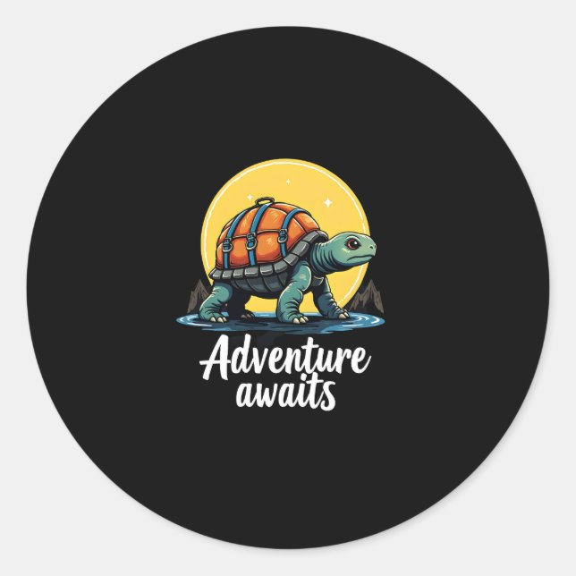 Adventure Awaits is Hiking Adventures is Outdoor A Classic Round Sticker (Front)