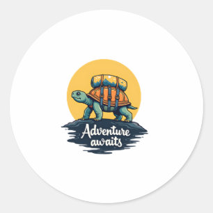 Adventure Awaits is Hiking Adventures is Outdoor A Classic Round Sticker