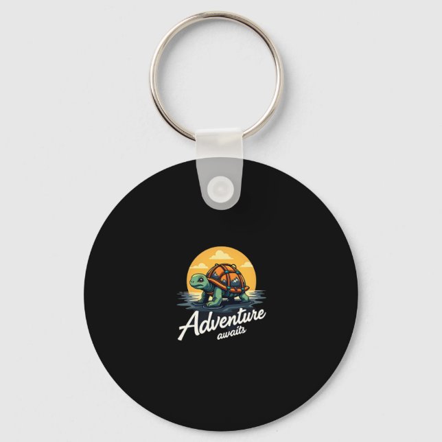 Adventure Awaits is Hiking Adventures is Outdoor A Keychain (Front)
