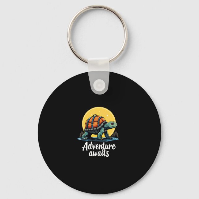 Adventure Awaits is Hiking Adventures is Outdoor A Keychain (Front)