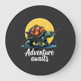 Adventure Awaits is Hiking Adventures is Outdoor A Large Clock