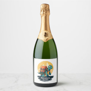 Adventure Awaits is Hiking Adventures is Outdoor A Sparkling Wine Label