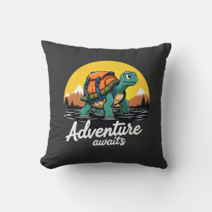 Adventure Awaits is Hiking Adventures is Outdoor A Throw Pillow