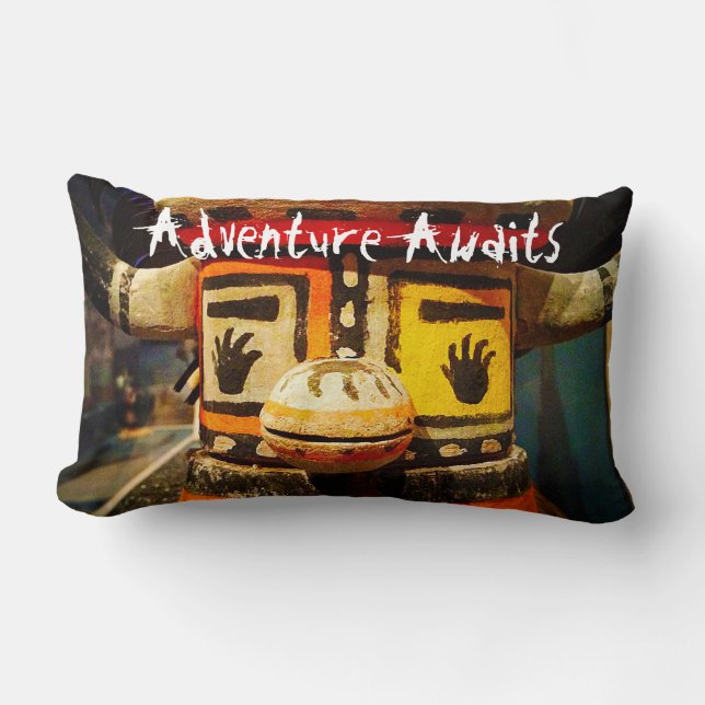 Adventure Awaits Kachina Doll Photo Cute Bold Lumbar Pillow (Front)