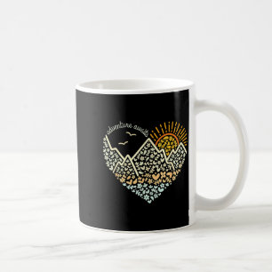 Adventure awaits love mountains heart nature lover coffee mug