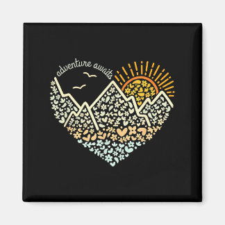 Adventure awaits love mountains heart nature lover magnet