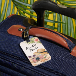Adventure Awaits Luggage Tag – Floral Design
