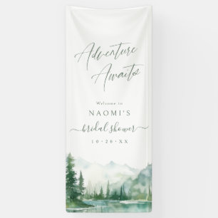 Adventure Awaits Mountain Bridal Shower Welcome Banner