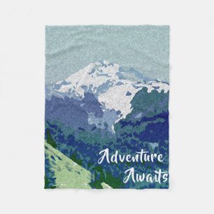 Adventure Awaits Mountain Fleece Blanket