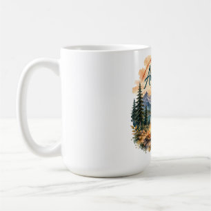Adventure Awaits Mountain Lake Camping Sunset Coffee Mug