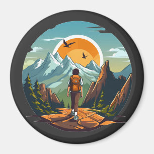 Adventure Awaits Mountain Landscape Magnet