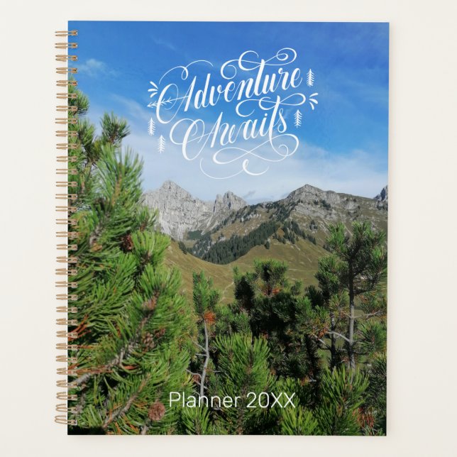 Adventure awaits mountain landscape planner (Front)