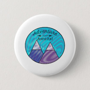 Adventure Awaits Mountain Peaks 2 Inch Round Button