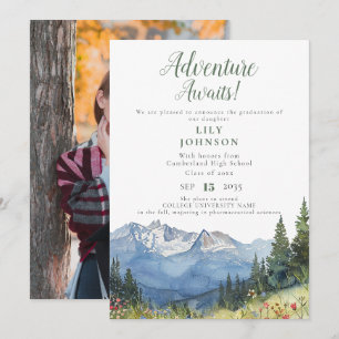 Adventure Awaits Mountains Graduation Announcement