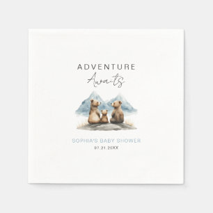 Adventure Awaits Mountains Safari Baby Shower  Napkin