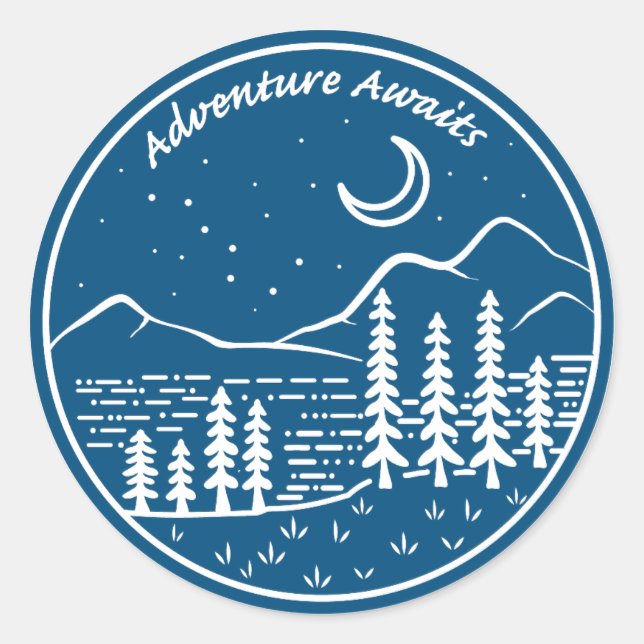 Adventure Awaits Mountains Sticker (Front)