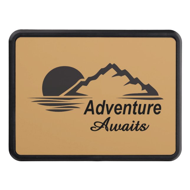 Adventure Awaits Nature Great Outdoors Trailer Hitch Cover (Front)