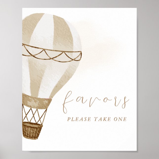 Adventure Awaits Neutral Baby Shower | Favours Poster (Front)