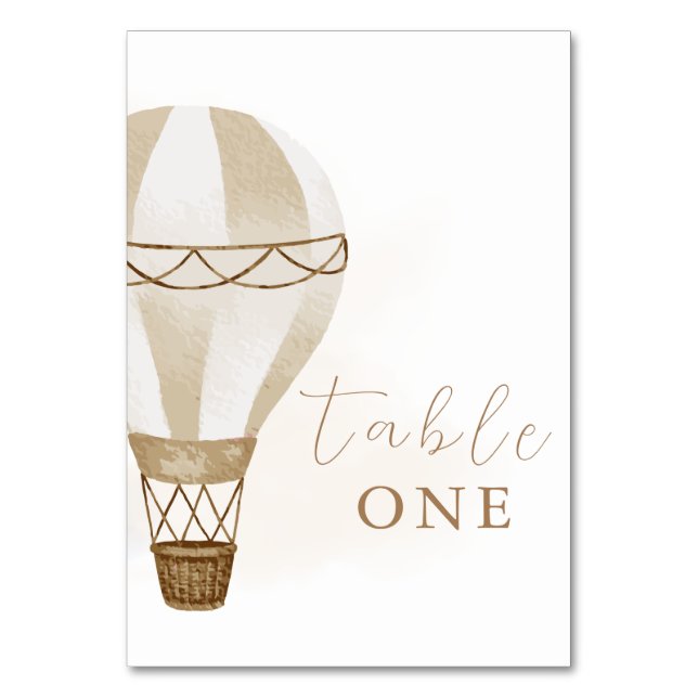 Adventure Awaits Neutral Baby Shower | Table Number (Front)