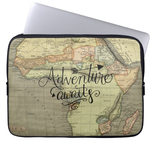 Adventure Awaits Old World Map  Laptop Sleeve (Front)