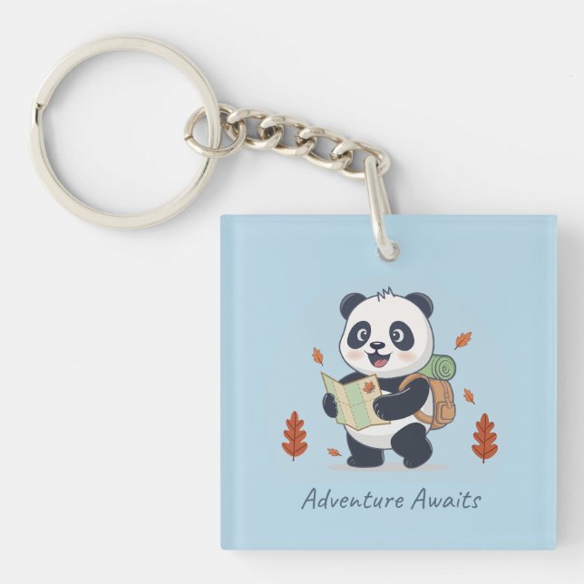 Adventure Awaits Panda Keychain (Front)