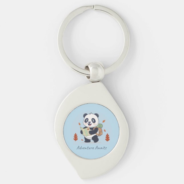 Adventure Awaits Panda Keychain (Front)