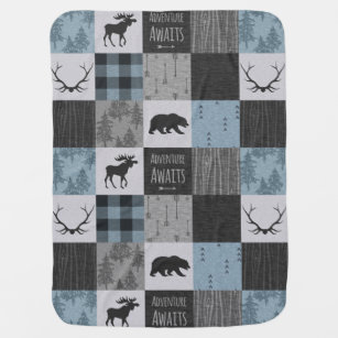 personalized woodland baby blankets