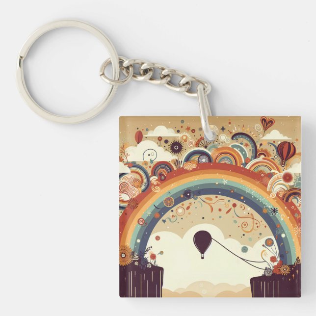 Adventure Awaits Rainbow Keychain (Front)