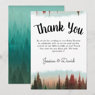 Adventure Awaits Rustic Forest Baby Shower Thank You Card