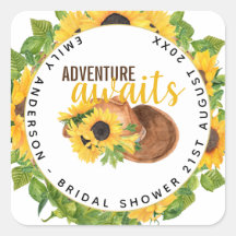 Adventure Awaits Rustic Sunflowers Bridal Shower