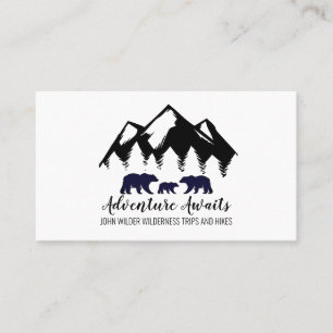 Adventure Awaits Rustic Woodland Bears Wilderness Business Card