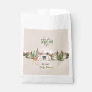 Adventure Awaits Sage Green Mountain Baby Shower Favour Bag