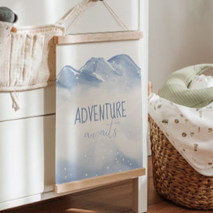 Adventure Awaits Script Winter Nursery Wall Decor Hanging Tapestry