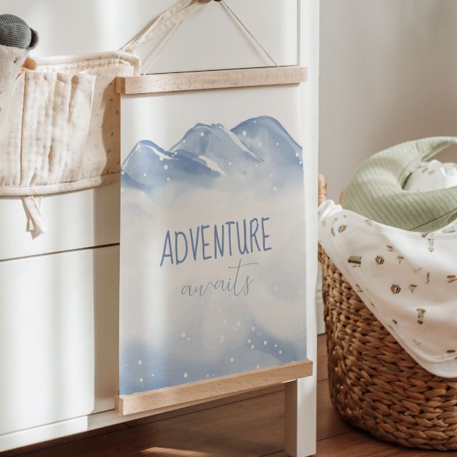 Adventure Awaits Script Winter Nursery Wall Decor Hanging Tapestry (Adventure Awaits Script Winter Nursery Wall Decor Hanging Tapestry)