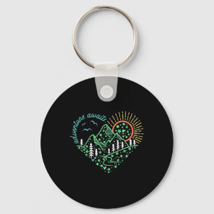 Adventure Awaits Shirt Explore More Nature Hiking Keychain