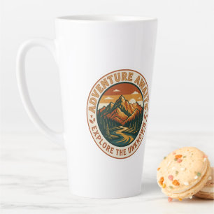  Adventure Awaits Sticker - Vintage Mountain Natio Latte Mug