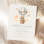 Adventure Awaits Teddy Bear Boy Baby Shower Postcard<br><div class="desc">This cute baby shower invitation postcard features a sweet watercolor teddy bear in a blue and white striped hot air balloon, above the words "Adventure awaits!" in dusty blue retro script. Personalize the text with the name of the mom-to-be in script and the details in sans serif font on a...</div>
