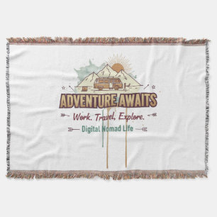 Adventure Awaits  Throw Blanket