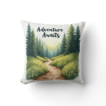 Adventure Awaits Throw Pillow