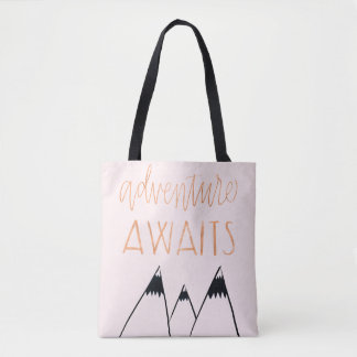 Adventure awaits tote bag