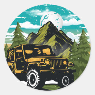 Adventure awaits vacation mode classic round sticker