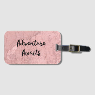 Adventure Awaits Vintage Map  Luggage Tag