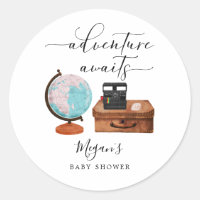 Adventure Awaits Vintage Travel Theme Baby Shower 