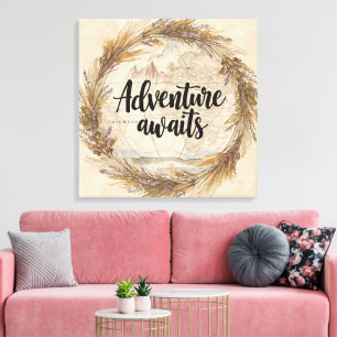 Adventure Awaits Wall Art   Travel and Wanderlust 