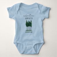 Adventure Awaits Watercolor Rustic Pine Trees